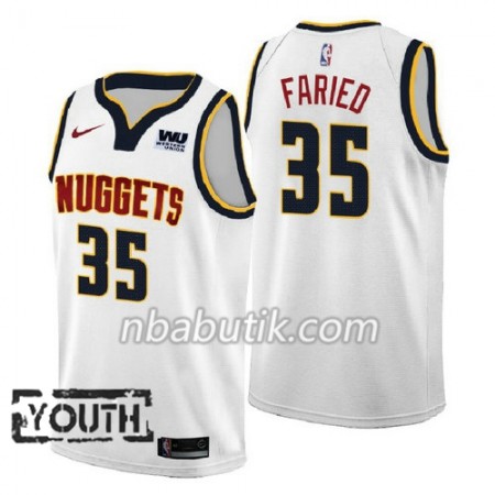 NBA Børn Trøje Denver Nuggets Kenneth Faried 35 2018-2019 Nike Hvid Swingman